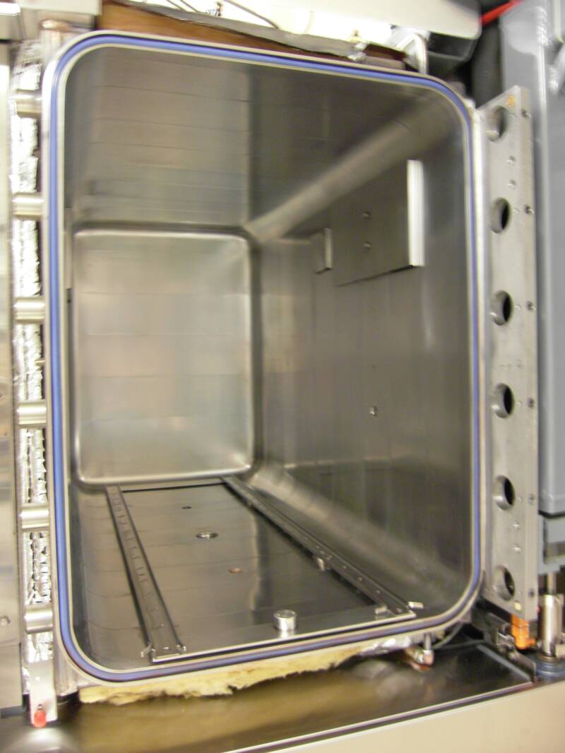 Large empty metal enclosure