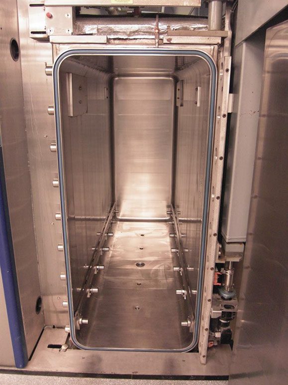 Industrial metal chamber interior