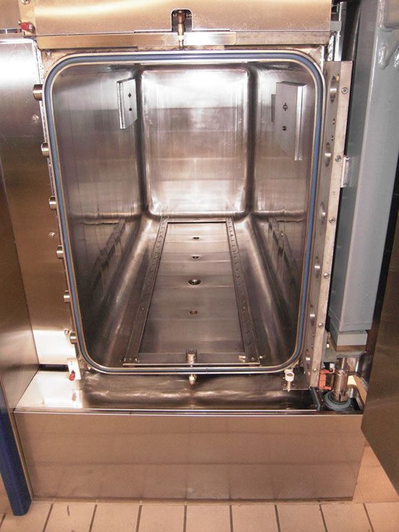 Stainless steel industrial equipment interior