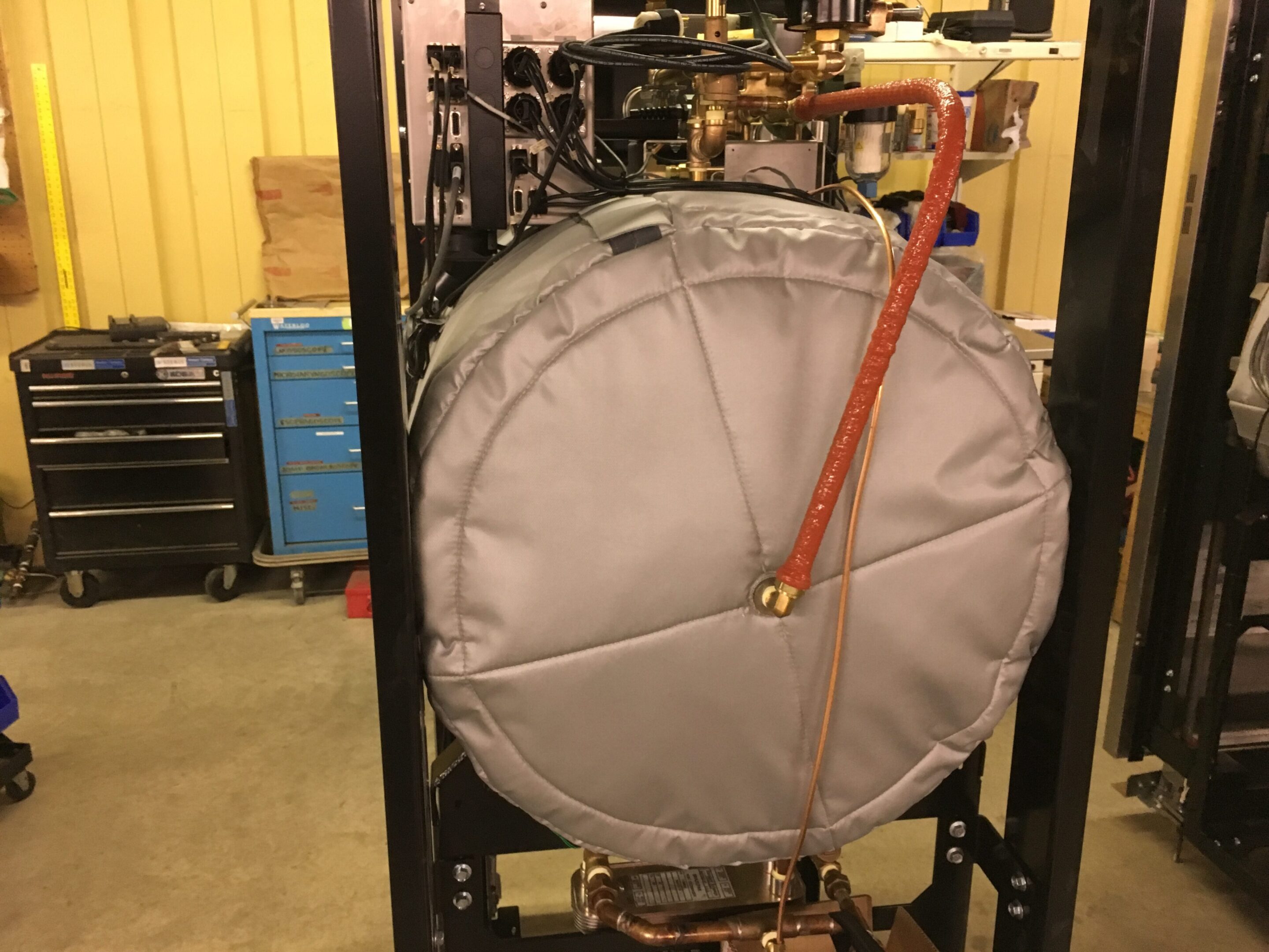 Industrial machine with insulated circular component.